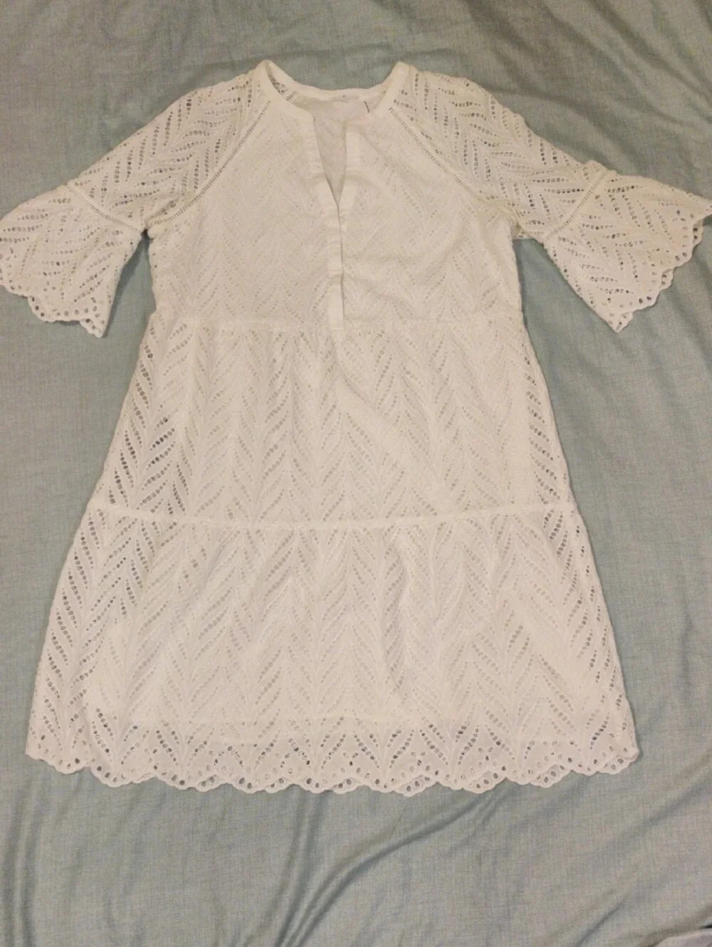 S.Oliver White Eyelet Lace Tiered Dress - Picture 15 of 15